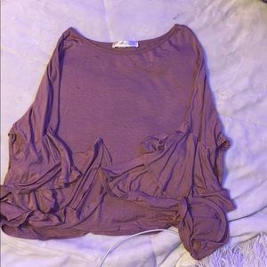 plum colored shirt